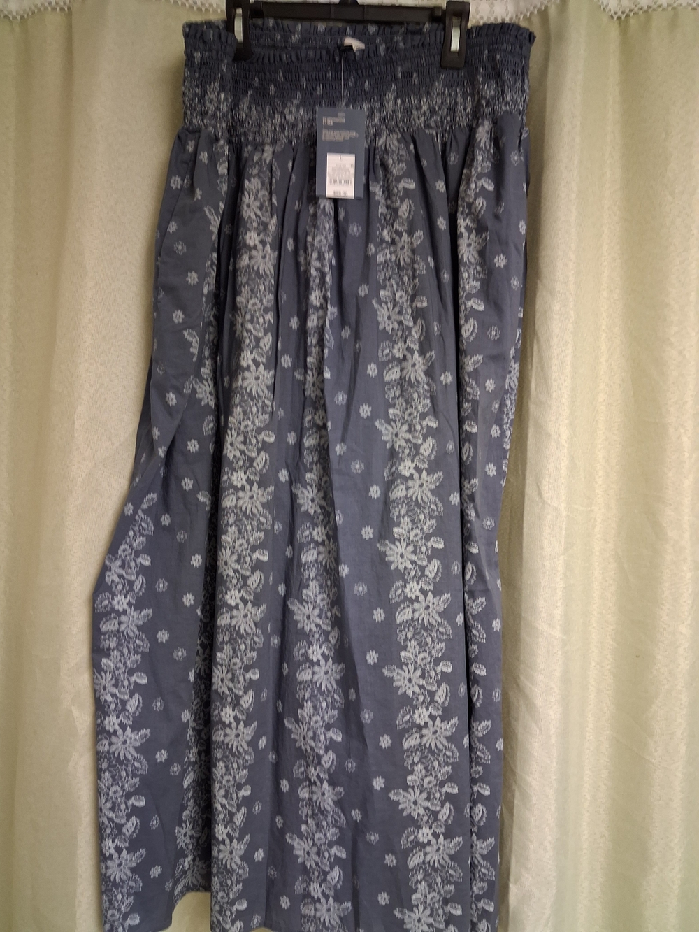 Universal Thread Blue Floral Smocked Maxi Skirt